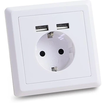 Rozetė potinkinė su 2xUSB jungtim, 2,4A, TESATEK