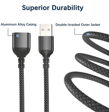 Usb prailginimo laidas su jungikliu 3m