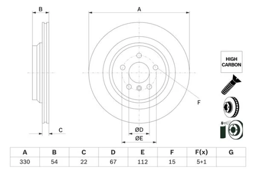 BOSCH 0 986 479 E97 Brake Disc