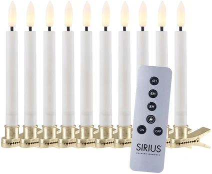 Sirius Sille Wax Tree Candle 10 pcs, Baltas
