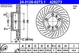 ATE 24.0128-0273.1 Brake Disc kaina