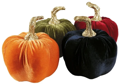 Blizgantis velvet moliūgas 13 cm – atsitiktinės spalvos