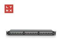 LYNX 19" patch panel 24-port, FTP Cat6a, 50µ, stíněný, černý