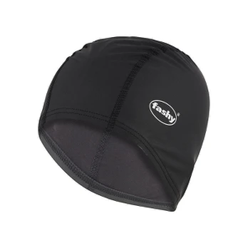 FASHY Long PU Black Lycra plaukimo kepurė