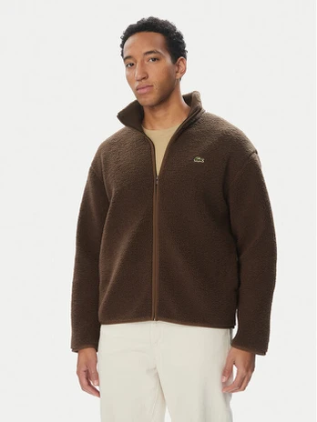 Lacoste Fliso džemperis BH8672 Tamsiai ruda Regular Fit