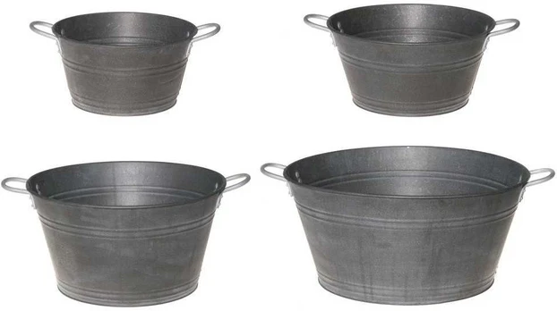 4Living Zinc bucket 4 pcs