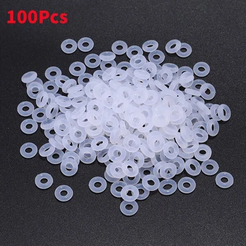 Klipai, 100 vnt, Balta pusiau permatoma 12mm