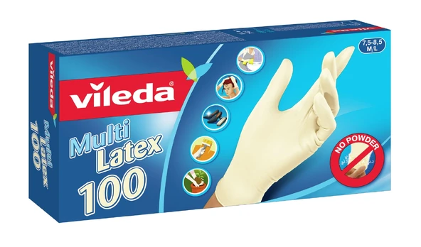 Vileda Multi Latex 100 Disposable gloves Beige 100 pc(s)