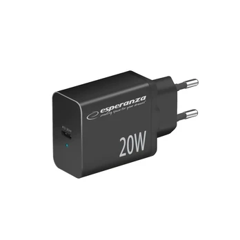 Esperanza greito maitinimo įkroviklis 20w usb-c pd juodas