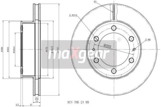 Stabdžių diskas MAXGEAR 19-2350