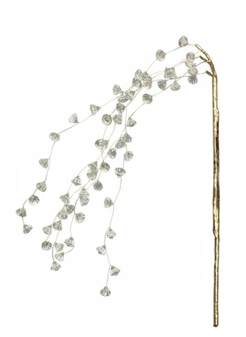 Dirbtinė šakelė Christmas Touch Clear Crystal, skaidri sp./aukso sp., 58 cm