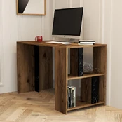 Stalas Kalune Design Lima Marble, juodas/riešuto kaina