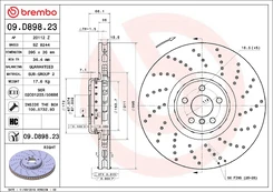 BREMBO 09.D898.23 Brake Disc kaina