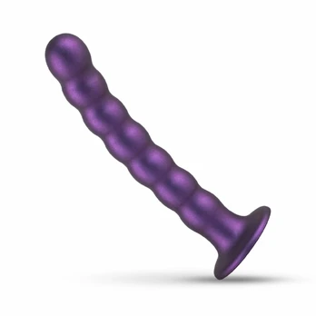No-Parts Metallic Purple Intimate Silicone Model with Suction Base 17cm