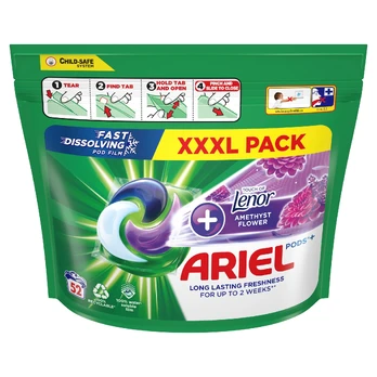 Skalbimo kapsulės Ariel Lenor Amethyst, 52 vnt.