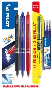Pilot - FriXion Clicker Pens m/click 0,7 Bonuspack 3+Light+Refillset kaina