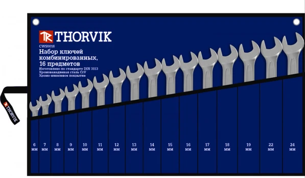 Kombinuotų raktų kompl. 6-24 16 vnt (CWS0016, THORVIK)