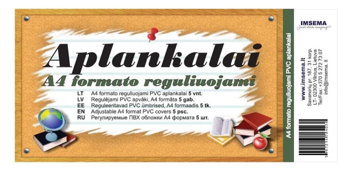 Aplankalai A4 reguliuojami, PVC 100 mic.,5vnt.
