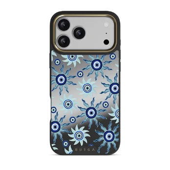 Blue Gaze - iPhone 17 Pro Max Case, Elite Mirror Dark (MagSafe) / Gold