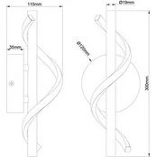 LED sieninis šviestuvas "Eunice", plotis 12 cm, juodas, metalas