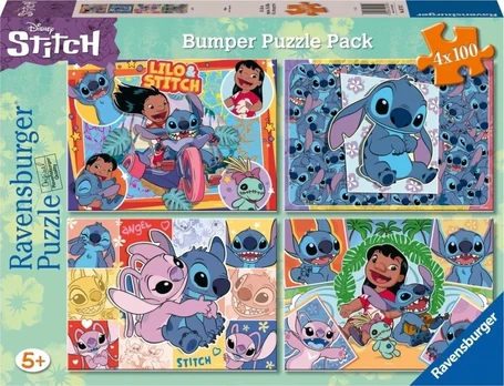 Dėlionė Ravensburger Puzzle 4x100 dalys Disney Stitch