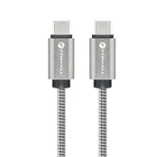 USB kabelis Forcell (C239) "USB-C (Type-C) to USB-C (Type-C)" (100W 5A) sidabrinis 1M kaina