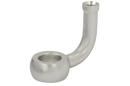 Brake hose end MV10D90A, bend: 90°, Silver