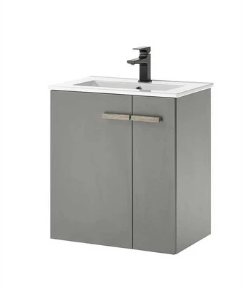 Praustuvo spintelė + praustuvė Solid, 70 cm, antracitas