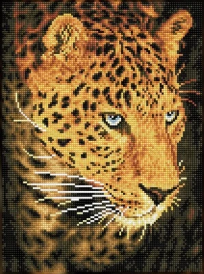Deimantinė mozaika Diamond Dotz Leopard Portrait SD5.404, juoda/oranžinė