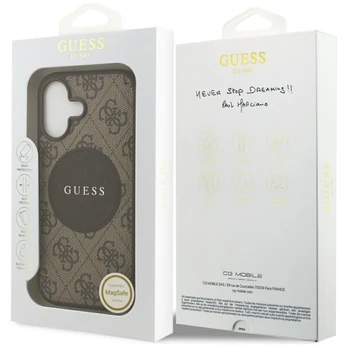 Dėklas Guess 4G Circle Classic Logo MagSafe do iPhone 17 ruda