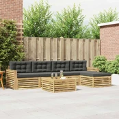 Lauko sofos komplektas 6 pcs Balta ir antracito 79 x 79 x 37 cm kaina