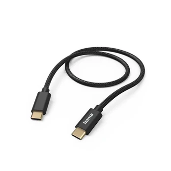 Cable Hama "Fabric" USB-C/USB-C 60W 1.5m Nylon, Black