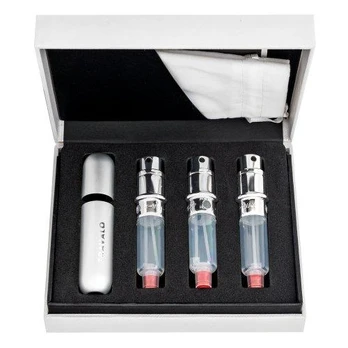 Travalo Classic HD gift set Silver (refillable perfume atomizer 3 x 5 ml case)