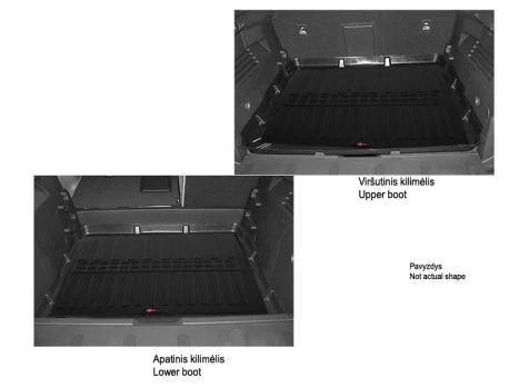 Guminis bagažinės kilimėlis CHEVROLET Bolt 2016-> (lower trunk) black /6002021