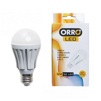 LED lempa ORRO, 12W, E27, A60, 230V, 3000K, 960 lm, 52016
