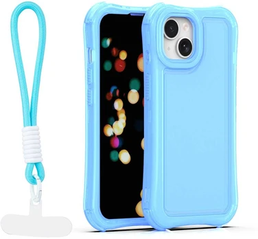 Dėklas Telforceone Safepop case with strap for iPhone 13 6,1' mėlynas