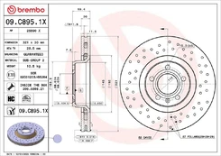 Stabdžių diskas BREMBO 09.C895.1X kaina