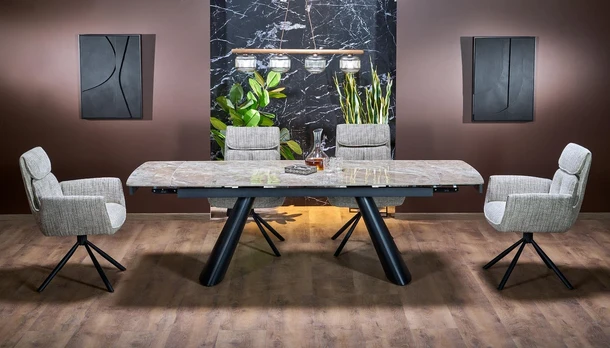 VINCE extension table ruda marble / juodas