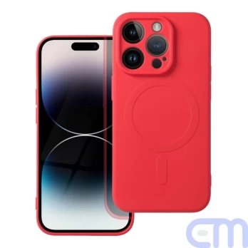 Silicone Mag Cover case compatible with MagSafe for IPHONE 14 PRO red