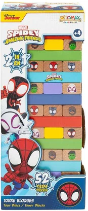 Woomax Marvel Spidey blocks tower + domino wooden set
