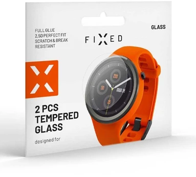 Fixed protective tempered glass for smartwatch Samsung Galaxy Watch5 40mm, 2 pcs in pack, clear