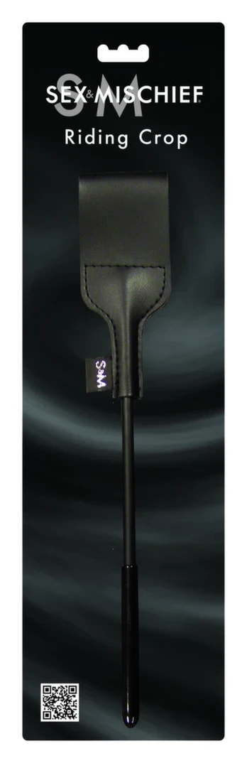 S&M Riding Crop Black Vinyl 43 cm - Durable Compact Model