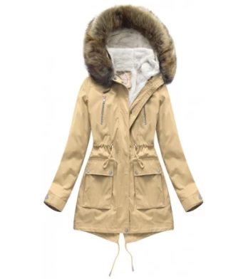 HOODED PARKA WITH LINER BEIGE (7619BIG) striukė