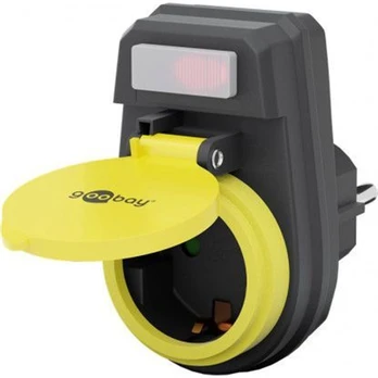 Goobay Safety socket adapter with switch suitable for outdoor use Juodas