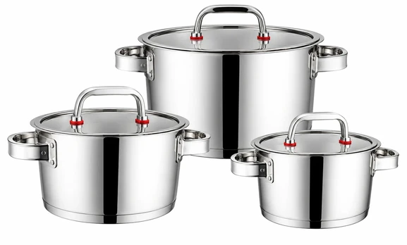 Puodų rinkinys 6 dalys, stal, śr.16,20,24cm VCASA