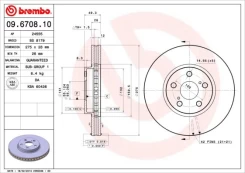 Stabdžių diskas BREMBO 09.6708.10 kaina