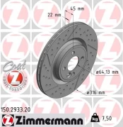 Stabdžių diskas ZIMMERMANN 150.2933.20 kaina