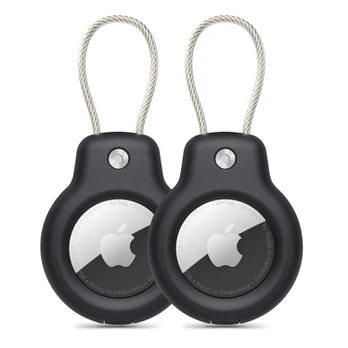Juodas dėklas Apple Airtag "Tech-Protect Rough Vein 2-Pack"