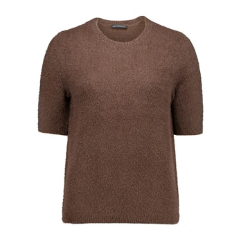 Megzta palaidinė moterims, Ruda, Short-sleeved knit sweater