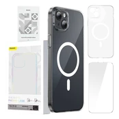 "Crystal Magnetic Case and Tempered Glass iPhone 13" Transparent